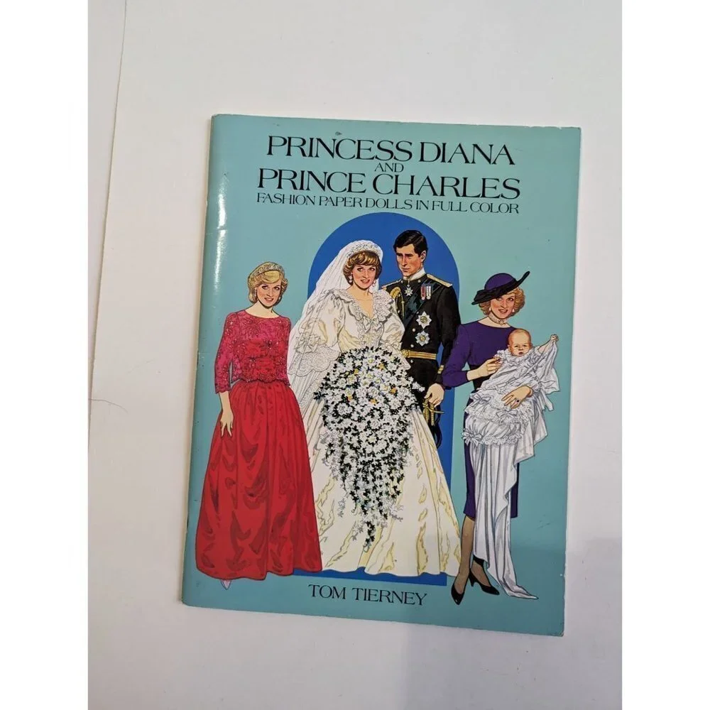 Vintage Paper Dolls Uncut‎ Princess Diana and Prince Charles Color 1985. New